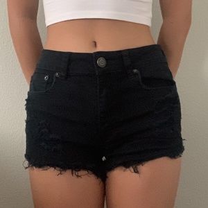 Black High-rise shorts